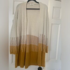 Maurices Colorblock Cardigan in Cream and Gold